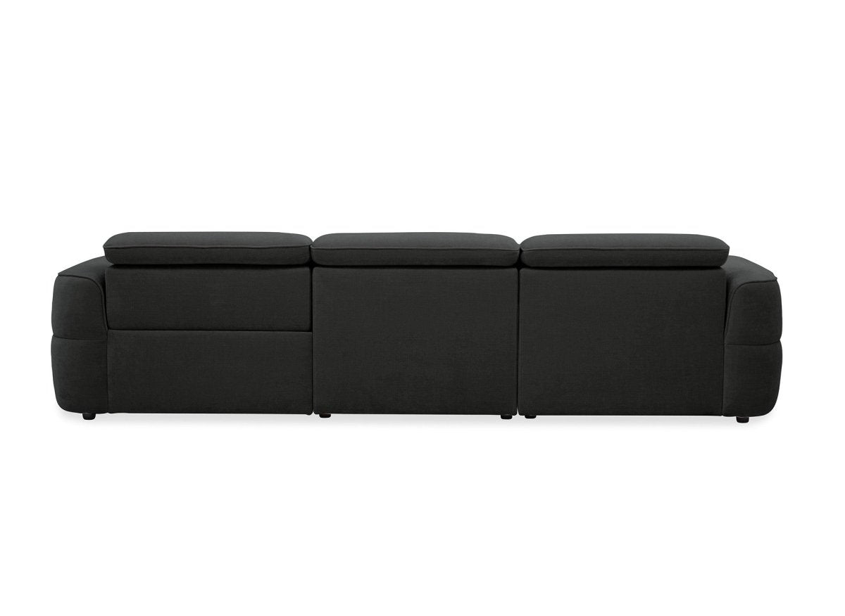 Canapé d'angle relax électrique en tissu gris FERDINAND - Angle gauche - DécoInParis