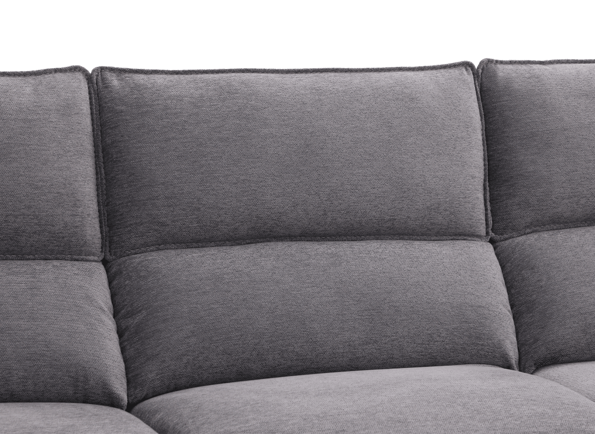 Canapé d’angle relax électrique en tissu gris foncé LUDMILA - Angle droit - DécoInParis