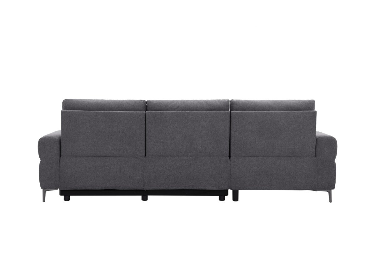 Canapé d'angle relax électrique en tissu gris foncé RAFAELA - Angle gauche - DécoInParis