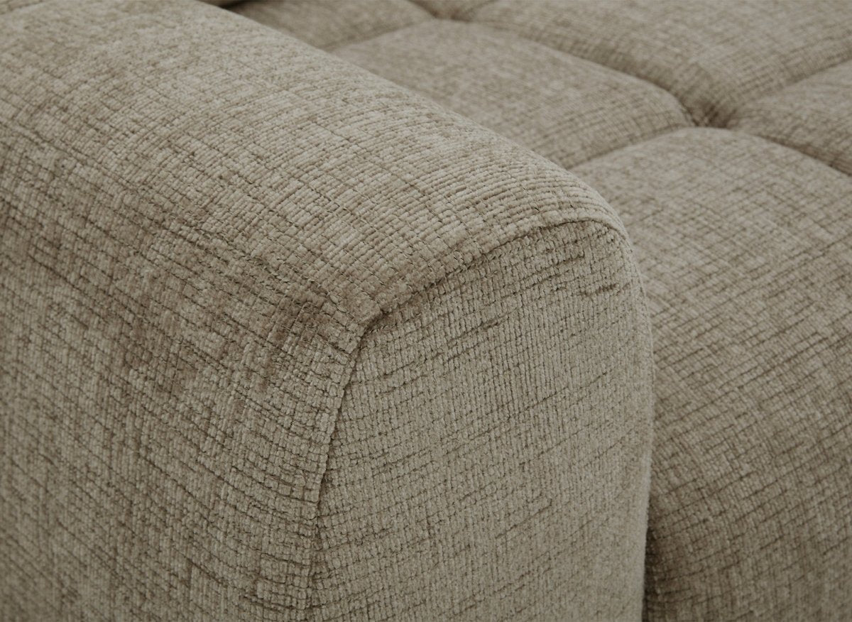 Canapé d'angle relax électrique en velours chiné taupe DANIA - Angle droit - DécoInParis