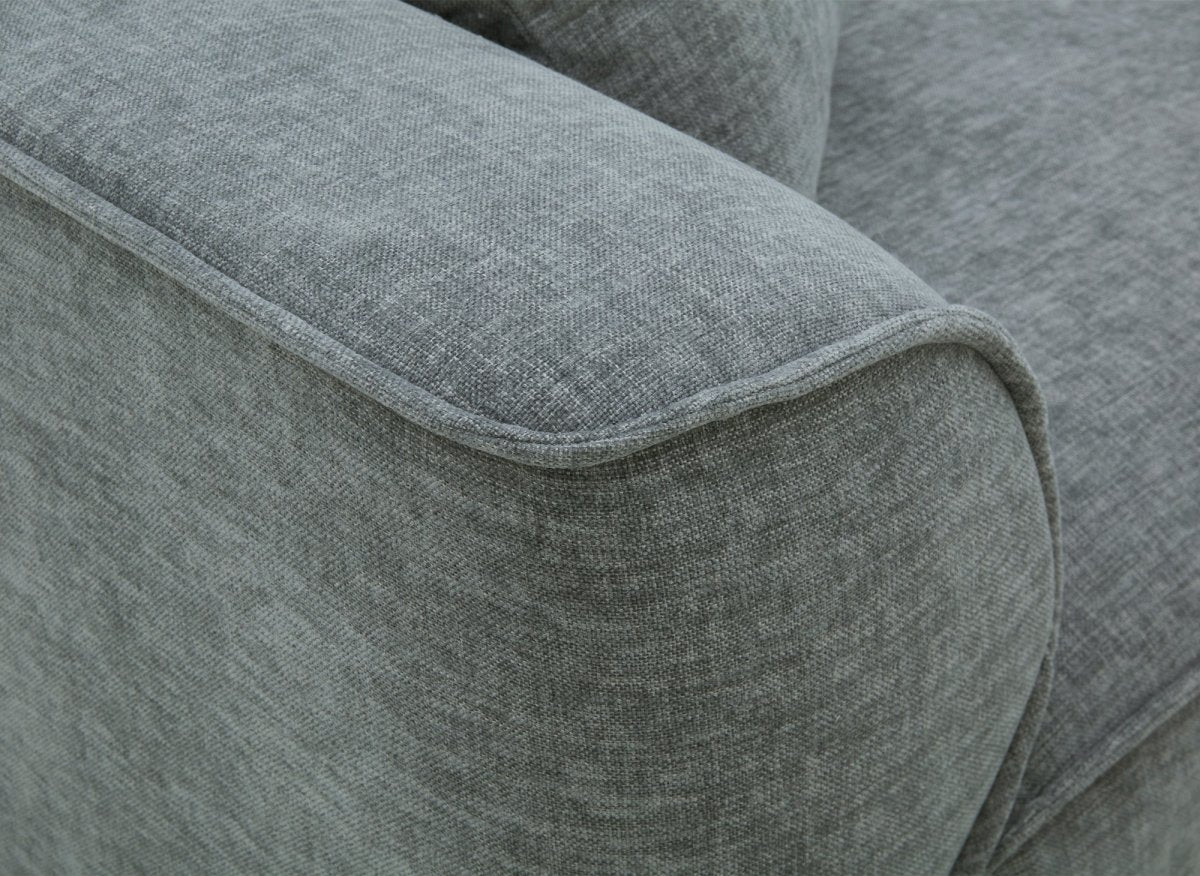 Canapé droit 3 places en velours chiné gris ABELIA - DécoInParis