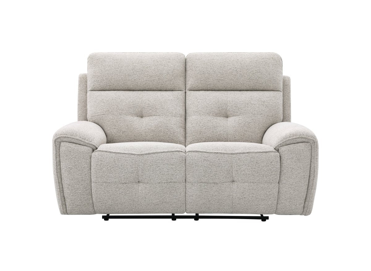 Canapé droit relax électrique 2 places en velours texturé beige PATRICIA - DécoInParis