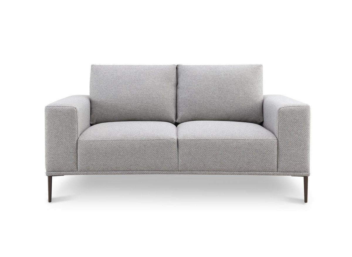 Canapé fixe 2 places en tissu gris clair ARNOLD - DécoInParis