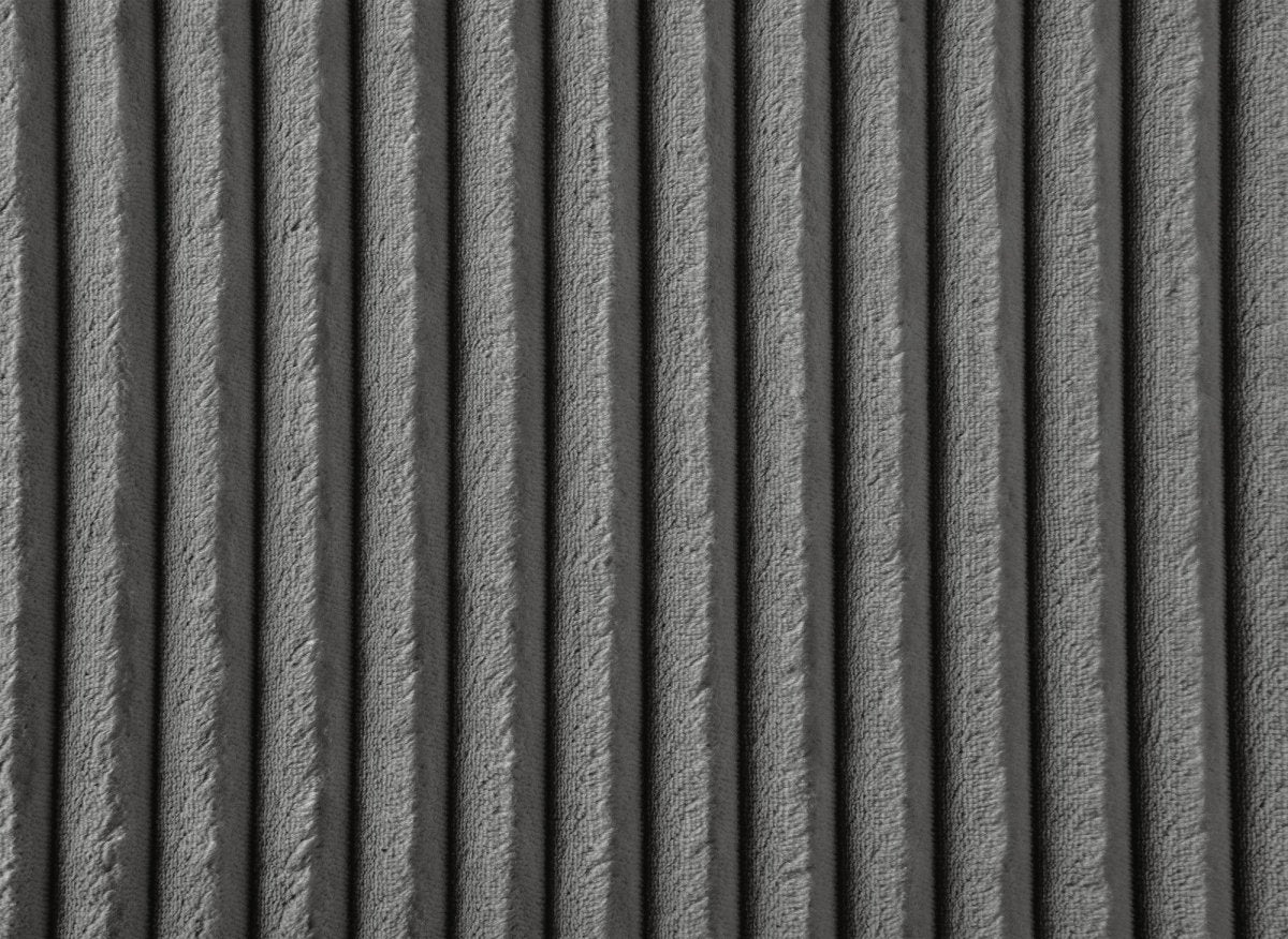 Canapé panoramique réversible convertible avec coffre en velours côtelé épais gris NOELIA - DécoInParis