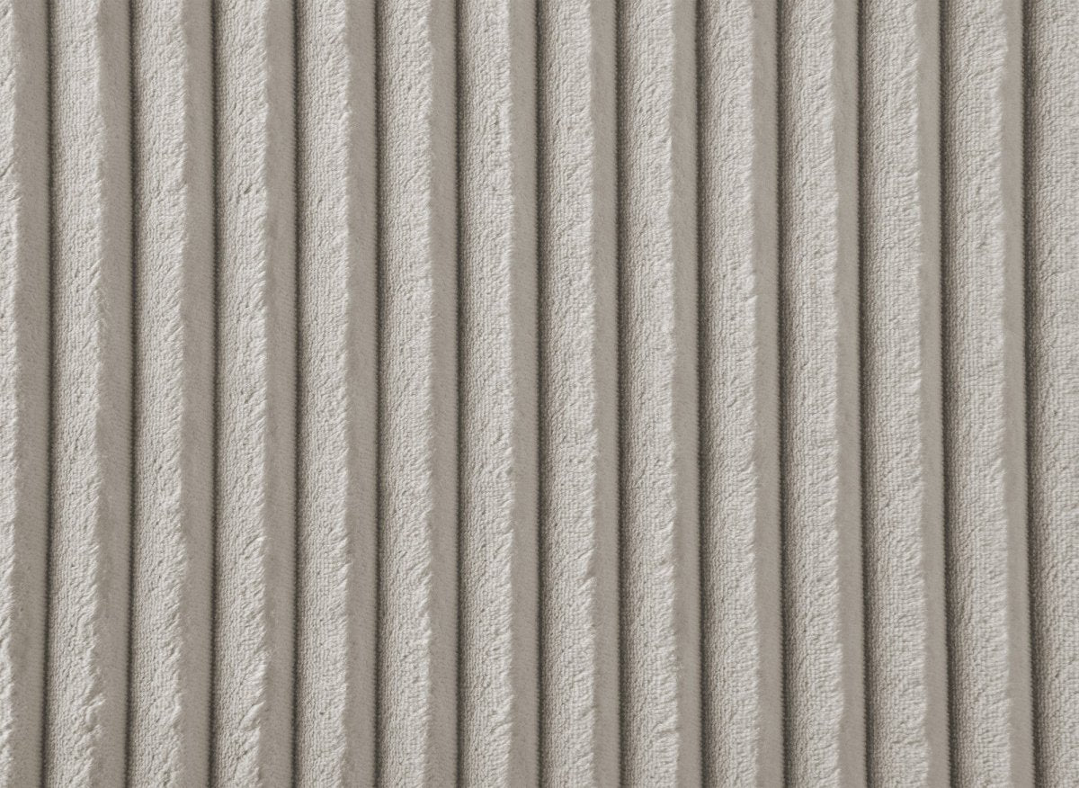 Canapé panoramique réversible convertible avec coffre en velours côtelé épais taupe NOELIA - DécoInParis