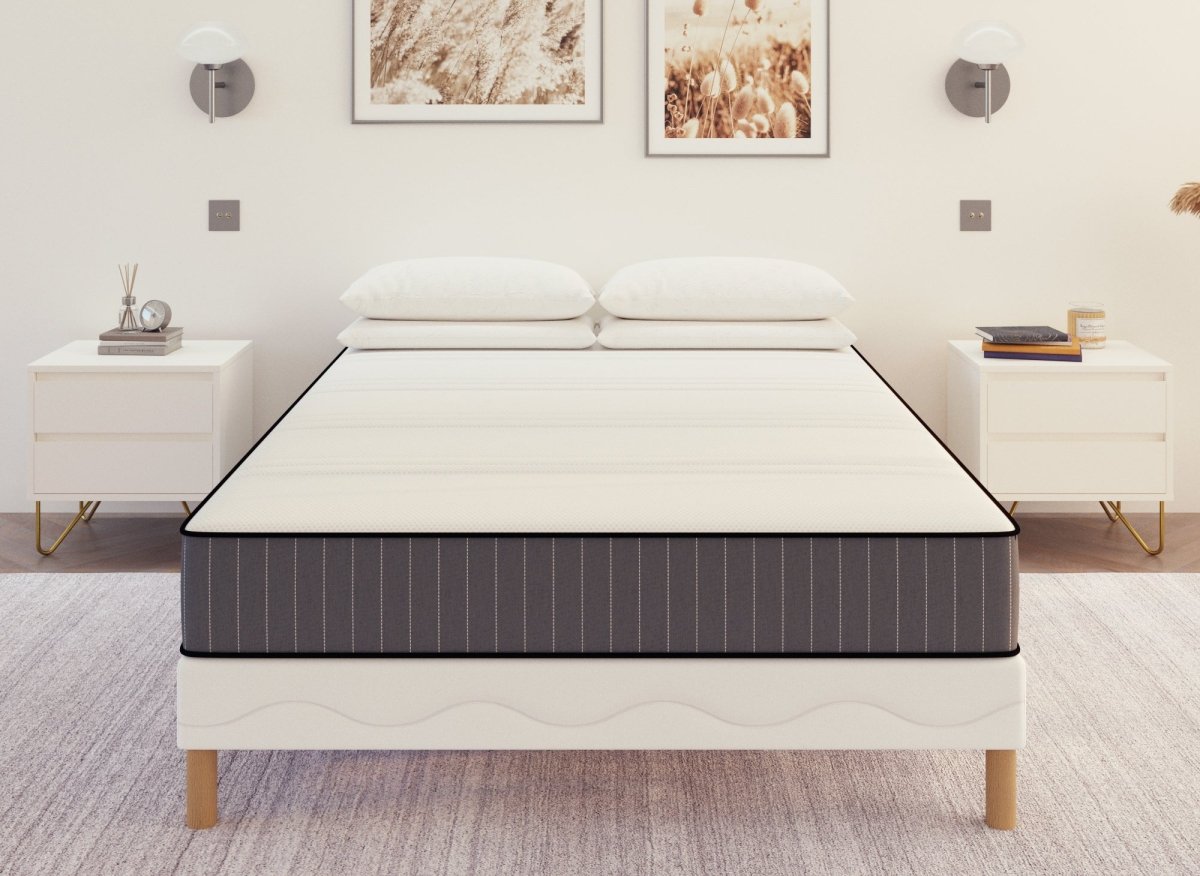 Ensemble 160x200 sommier tapissier + Matelas en mousse 20 cm - AWAN - DécoInParis