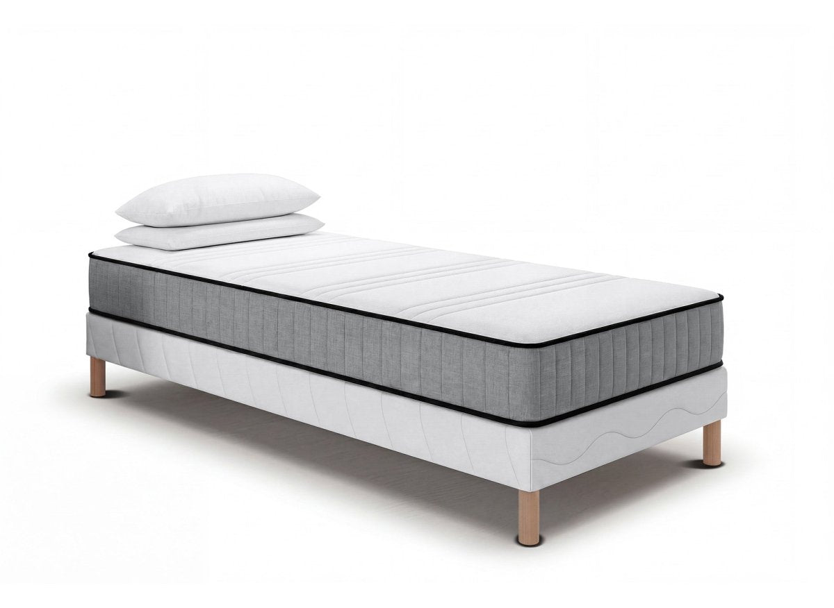 Ensemble 90x190 sommier tapissier + Matelas en mousse 20 cm - AWAN - DécoInParis