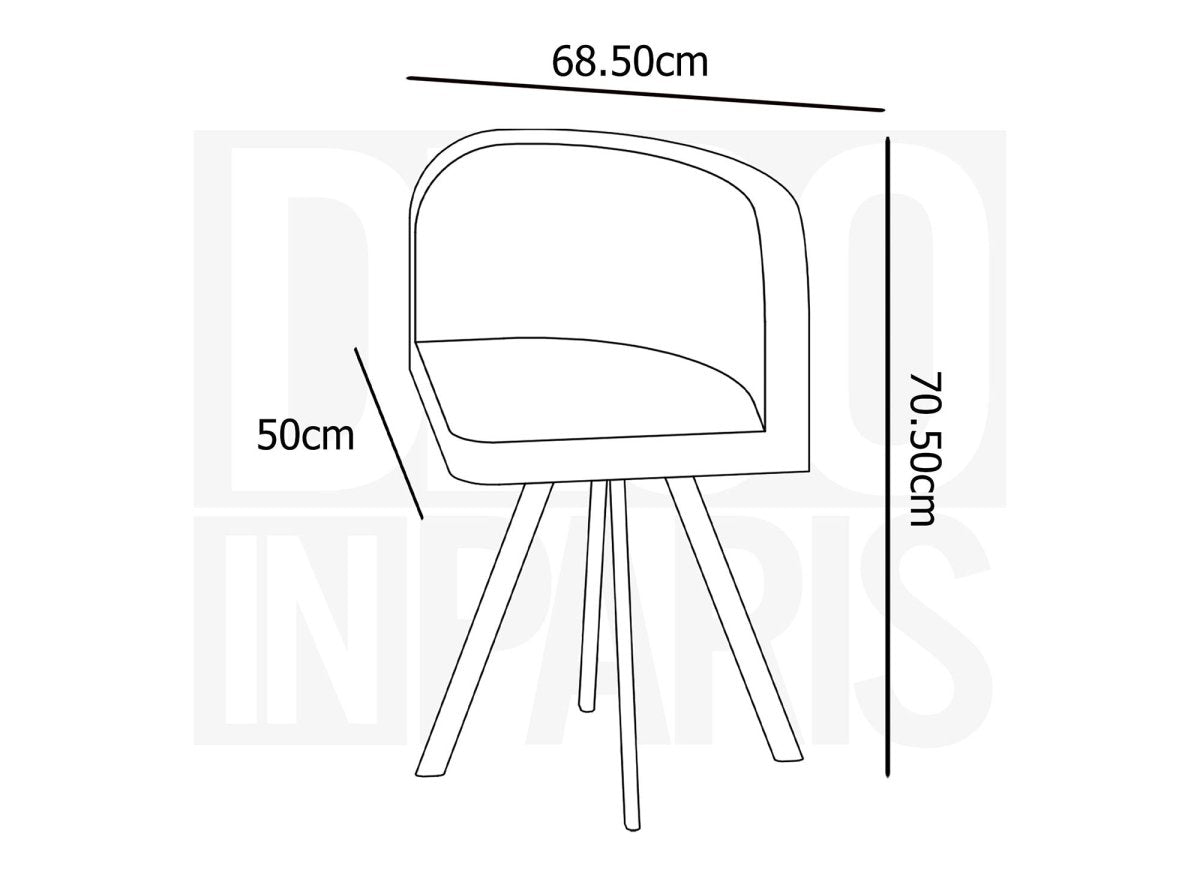 Ensemble table + 4 chaises encastrables grises FLEN - DécoInParis