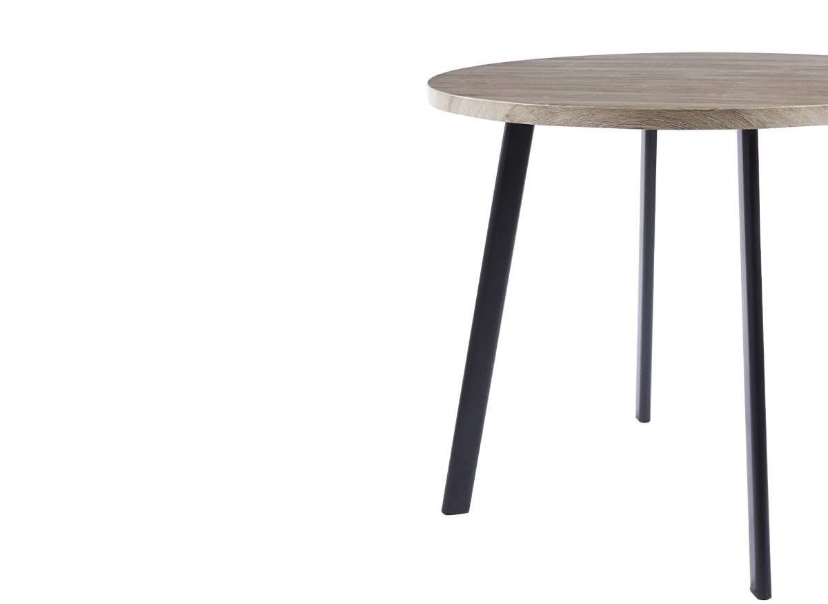 Ensemble table à manger en bois gris clair avec 4 tabourets gris IRINA - DécoInParis