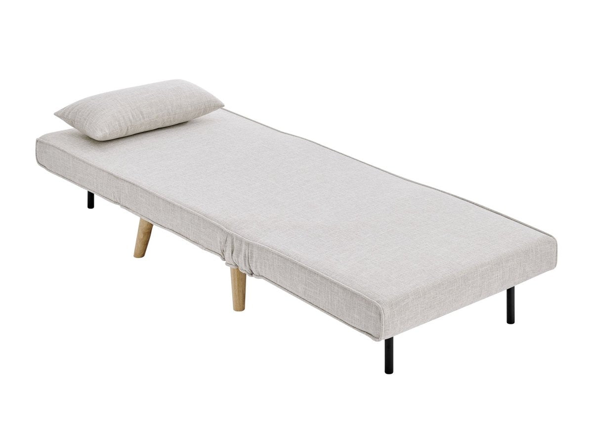 Fauteuil convertible en tissu beige TONKA - DécoInParis