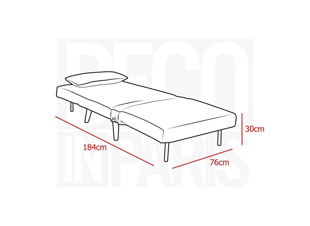 Fauteuil convertible en tissu gris anthracite TONKA - DécoInParis