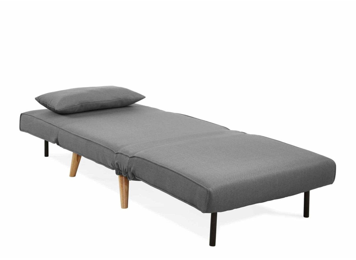 Fauteuil convertible en tissu gris TONKA - DécoInParis