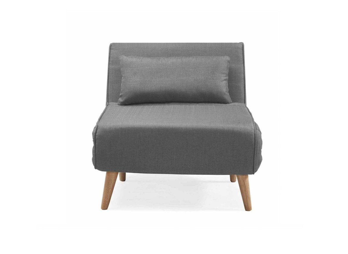 Fauteuil convertible en tissu gris TONKA - DécoInParis