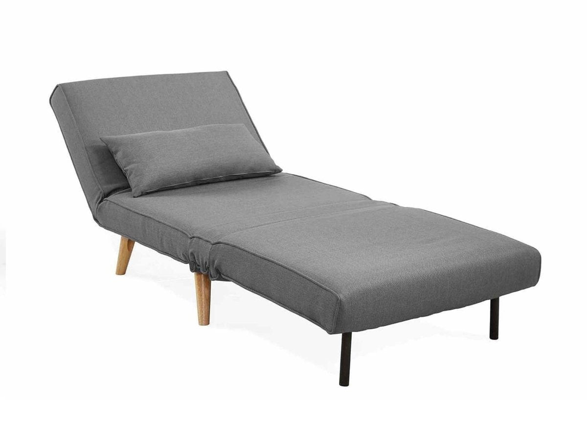 Fauteuil convertible en tissu gris TONKA - DécoInParis