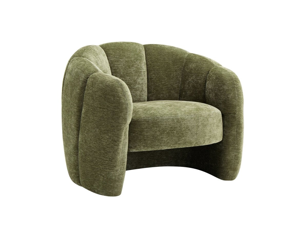 Fauteuil design en velours vert d'eau SENY - DécoInParis