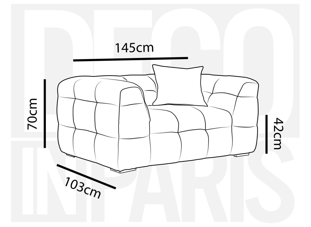 Fauteuil effet peau de mouton blanc écru BELLA - DécoInParis
