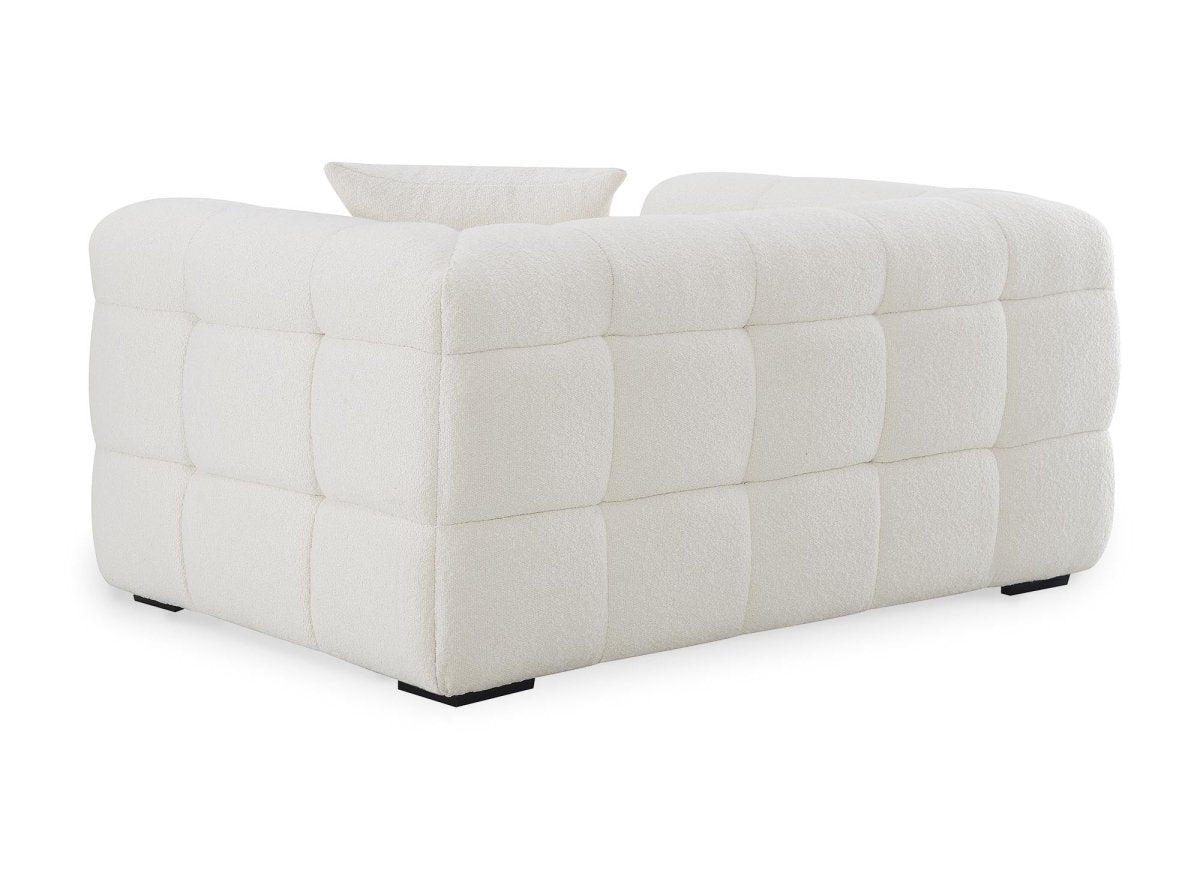 Fauteuil effet peau de mouton blanc écru BELLA - DécoInParis