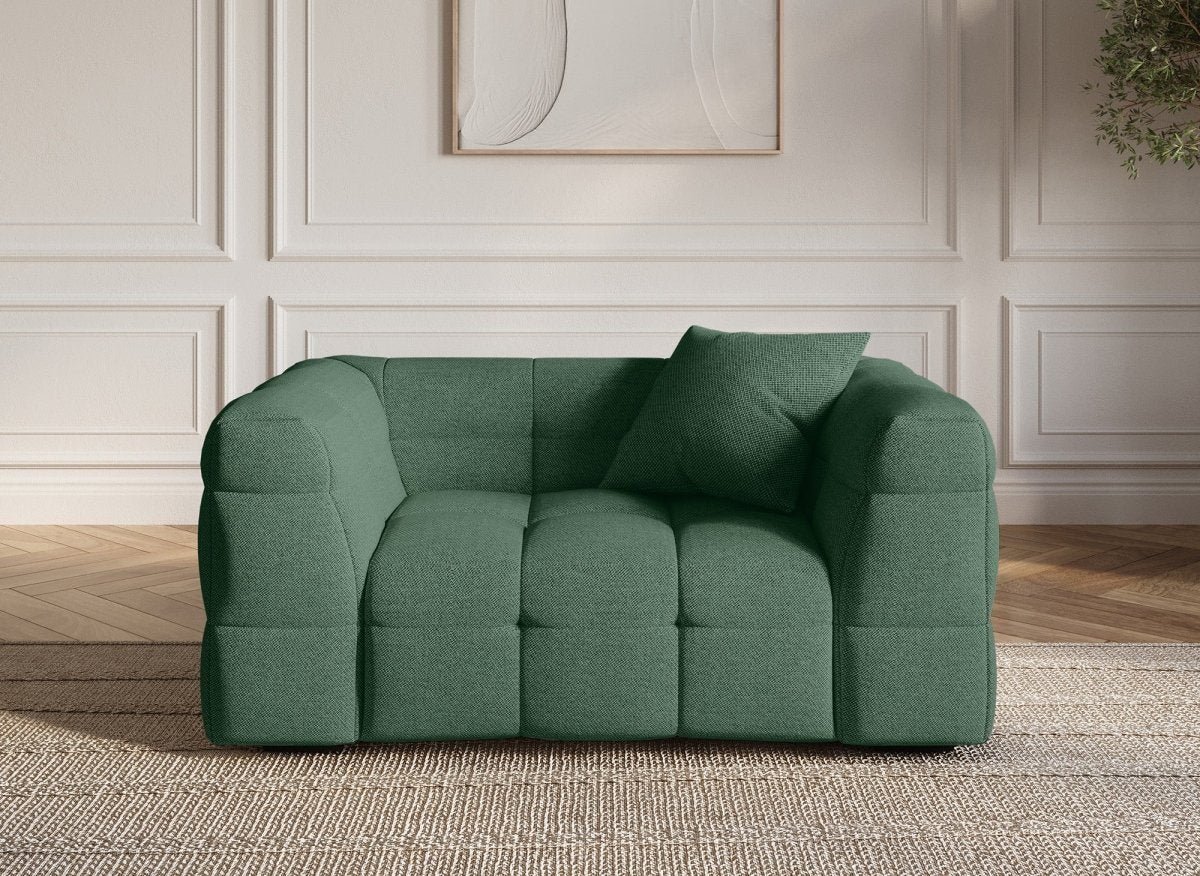 Fauteuil en tissu vert BELLA - DécoInParis