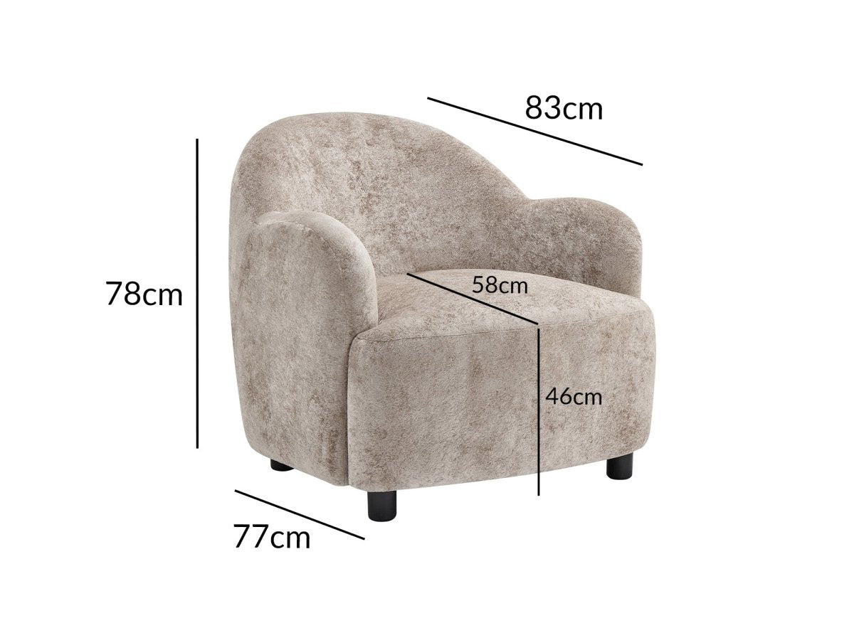 Fauteuil en velours beige SWING - DécoInParis