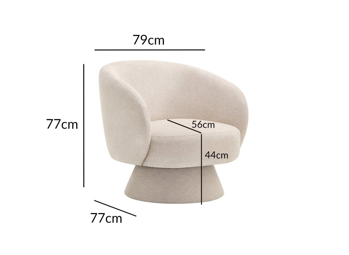 Fauteuil pivotant beige SENZ - DécoInParis