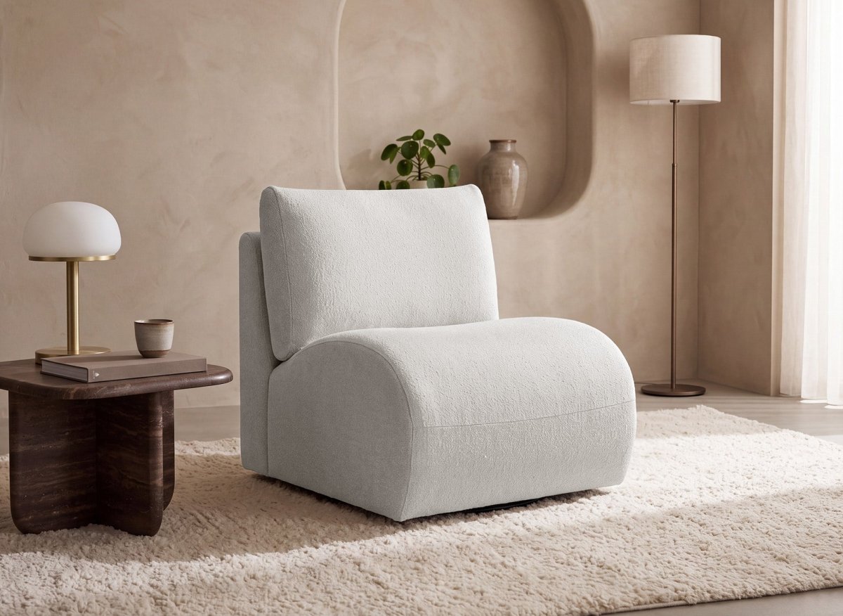 Fauteuil pivotant beige YASMINE - DécoInParis