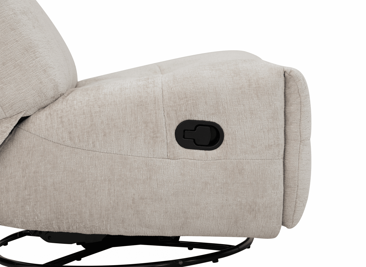 Fauteuil relax pivotant en velours chiné beige LISON - DécoInParis