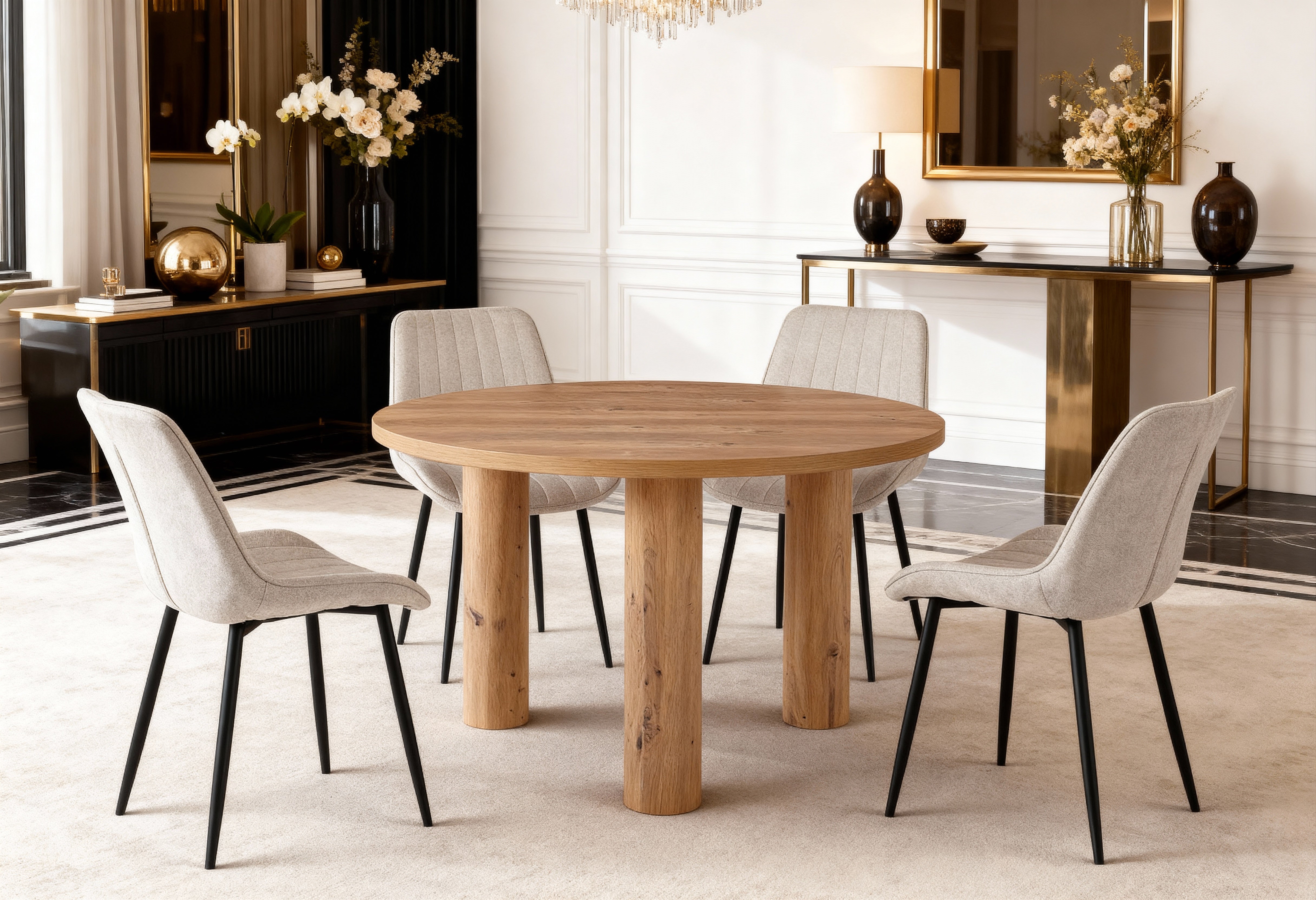 LORINA runder Esstisch in Holzoptik