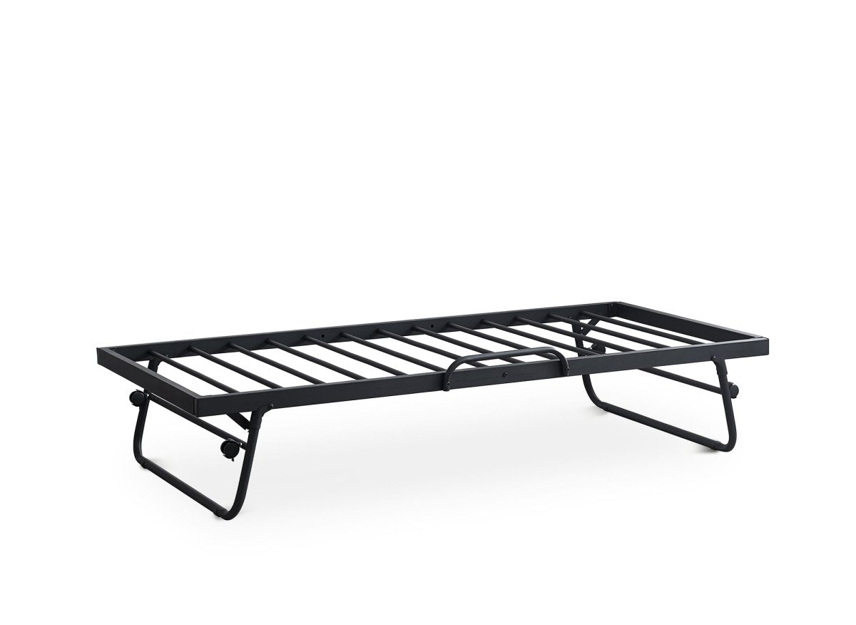 Lit banquette gigogne en métal noir ALICIA 90 x 190 cm - DécoInParis