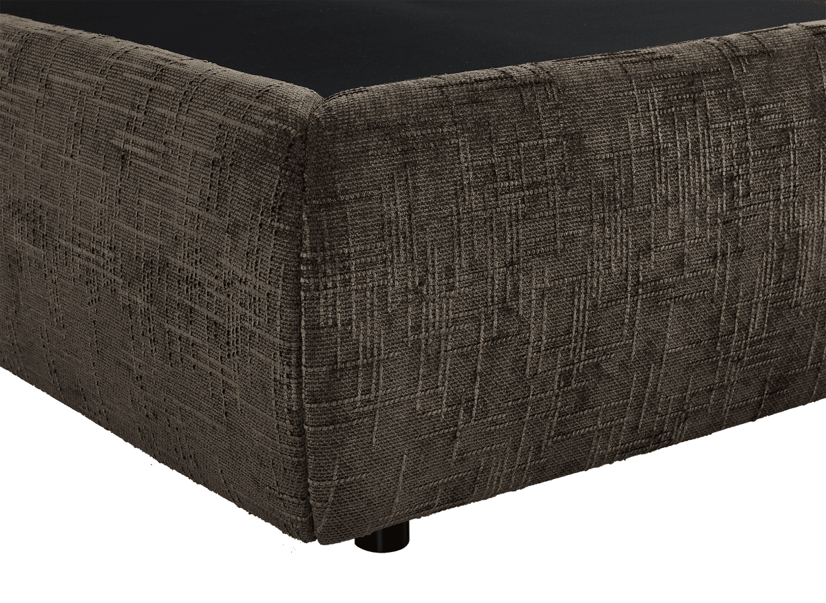 Lit coffre en velours chiné marron 160x200 cm MELY - DécoInParis