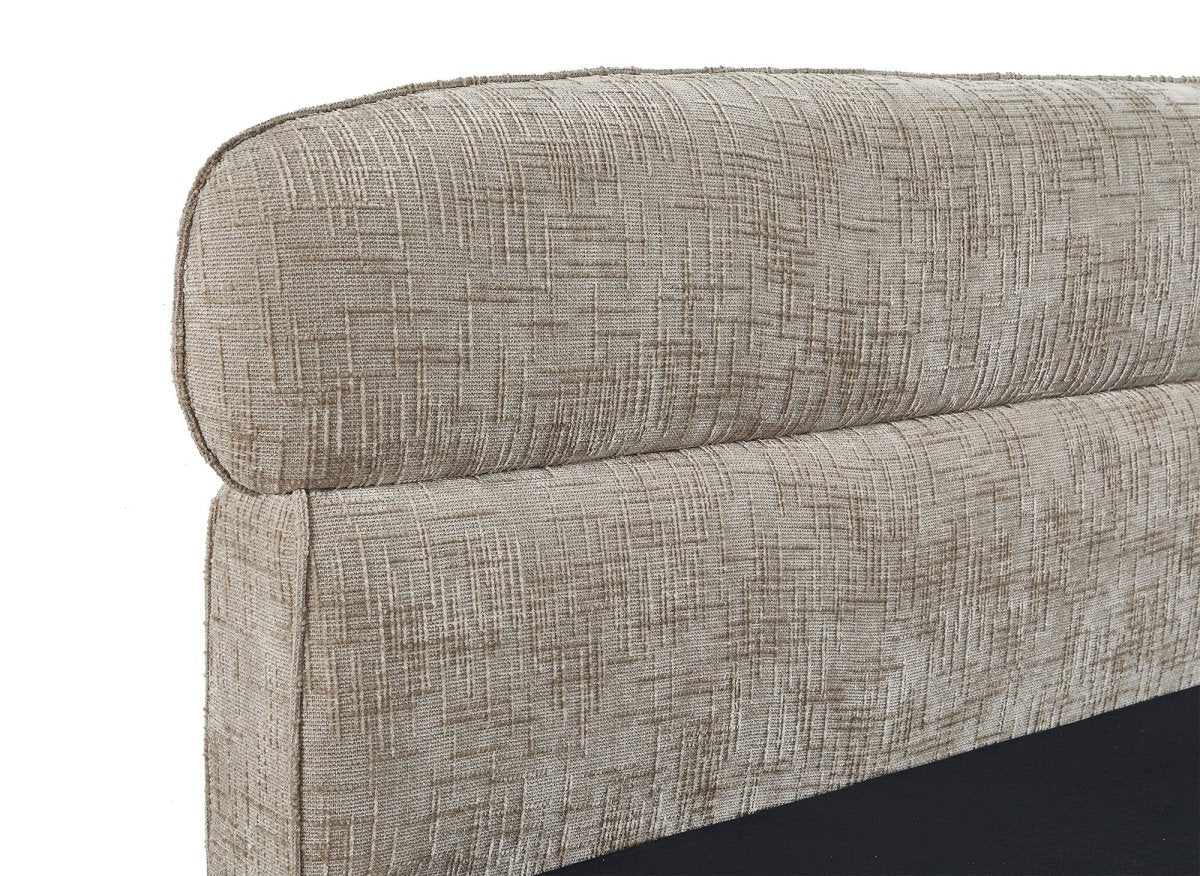 Lit coffre en velours chiné taupe 180x200cm MELO - DécoInParis