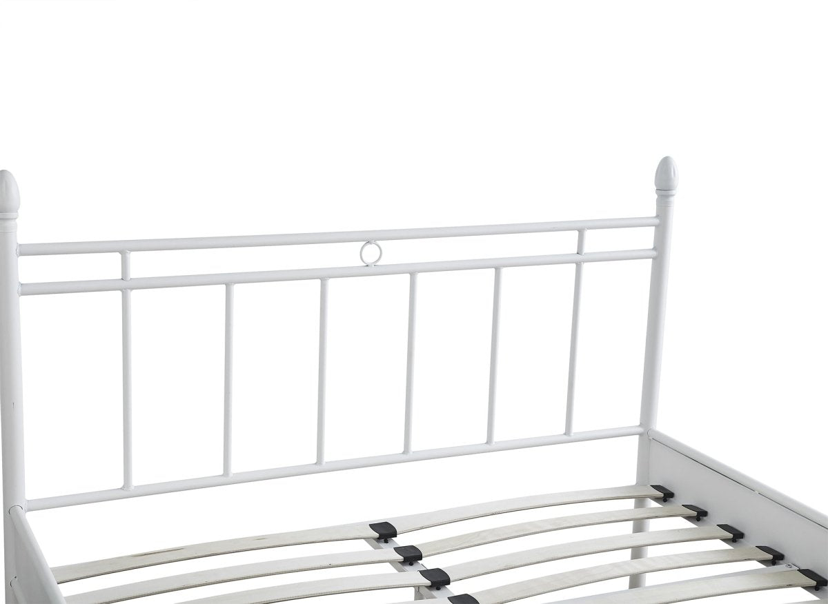 Lit double en métal blanc KADY 140 x 190 cm - DécoInParis
