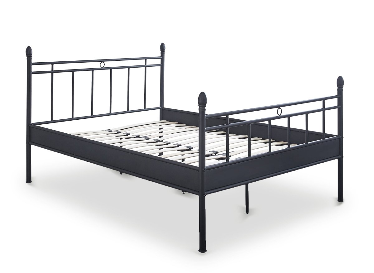 Lit double en métal noir KADY 160 x 200 cm - DécoInParis