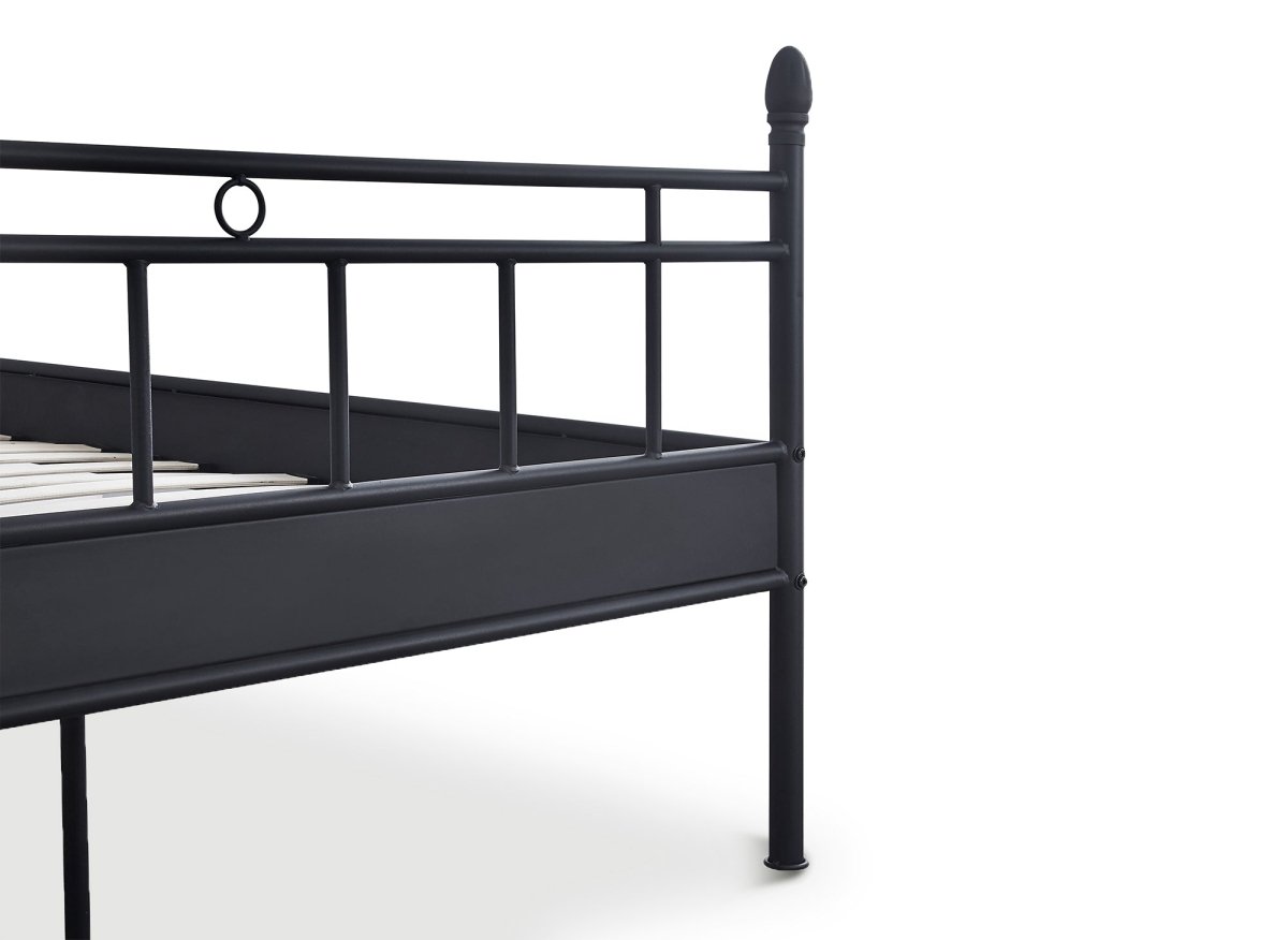 Lit double en métal noir KADY 160 x 200 cm - DécoInParis