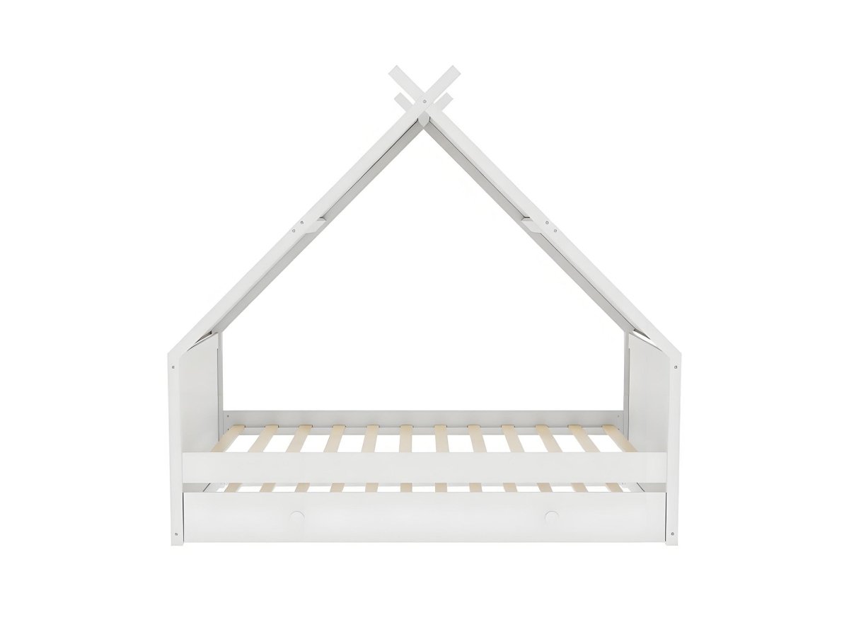Détail du lit cabane Montessori LIMEO en bois blanc