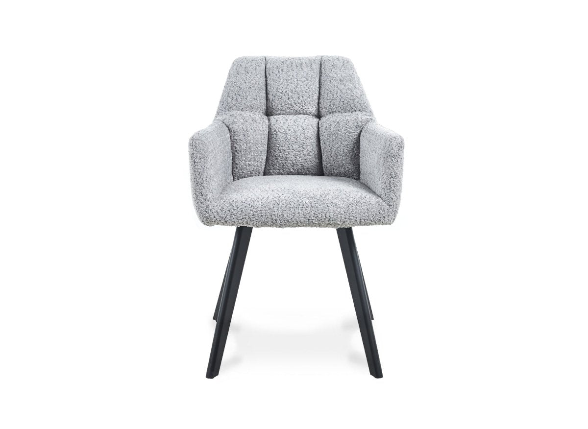 Lot de 2 chaises avec accoudoirs effet peau de mouton gris clair ESPERA - DécoInParis