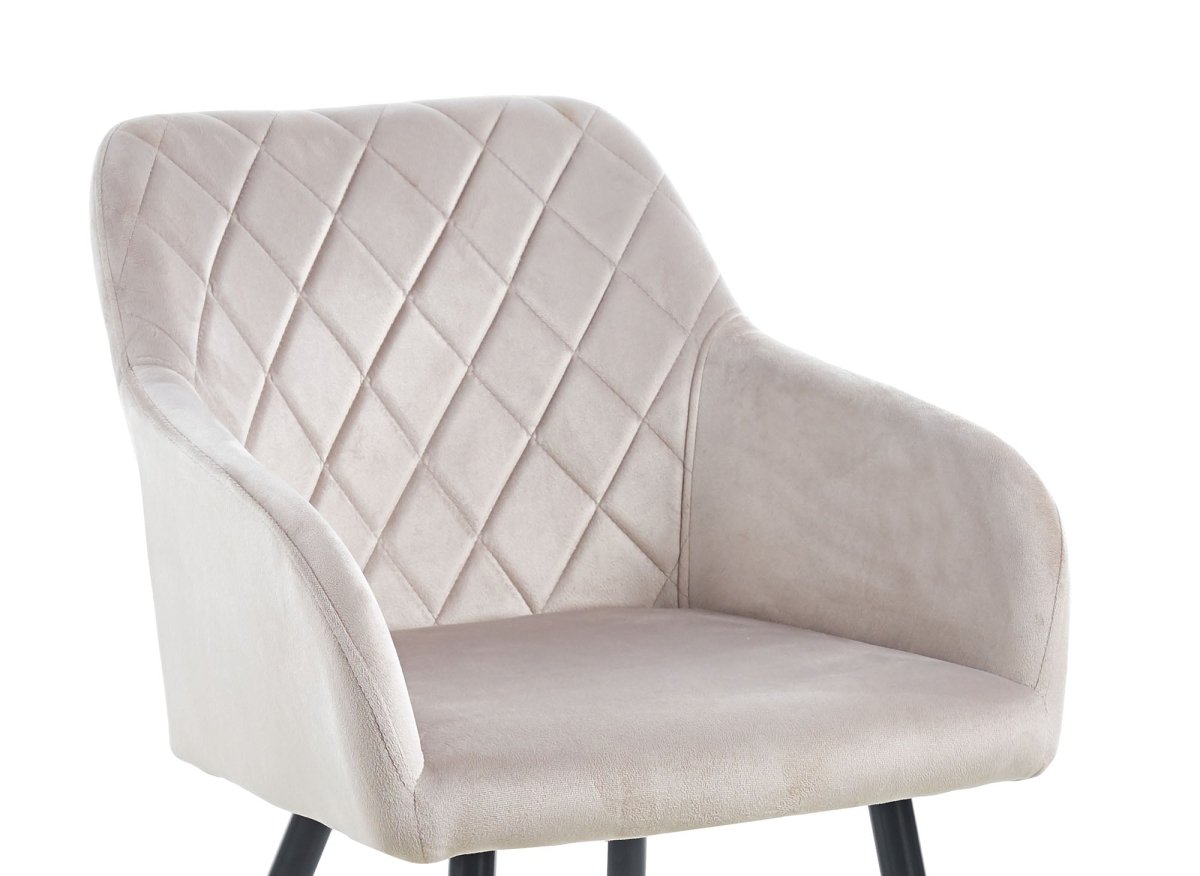 Lot de 2 chaises avec accoudoirs en velours beige KANA - DécoInParis