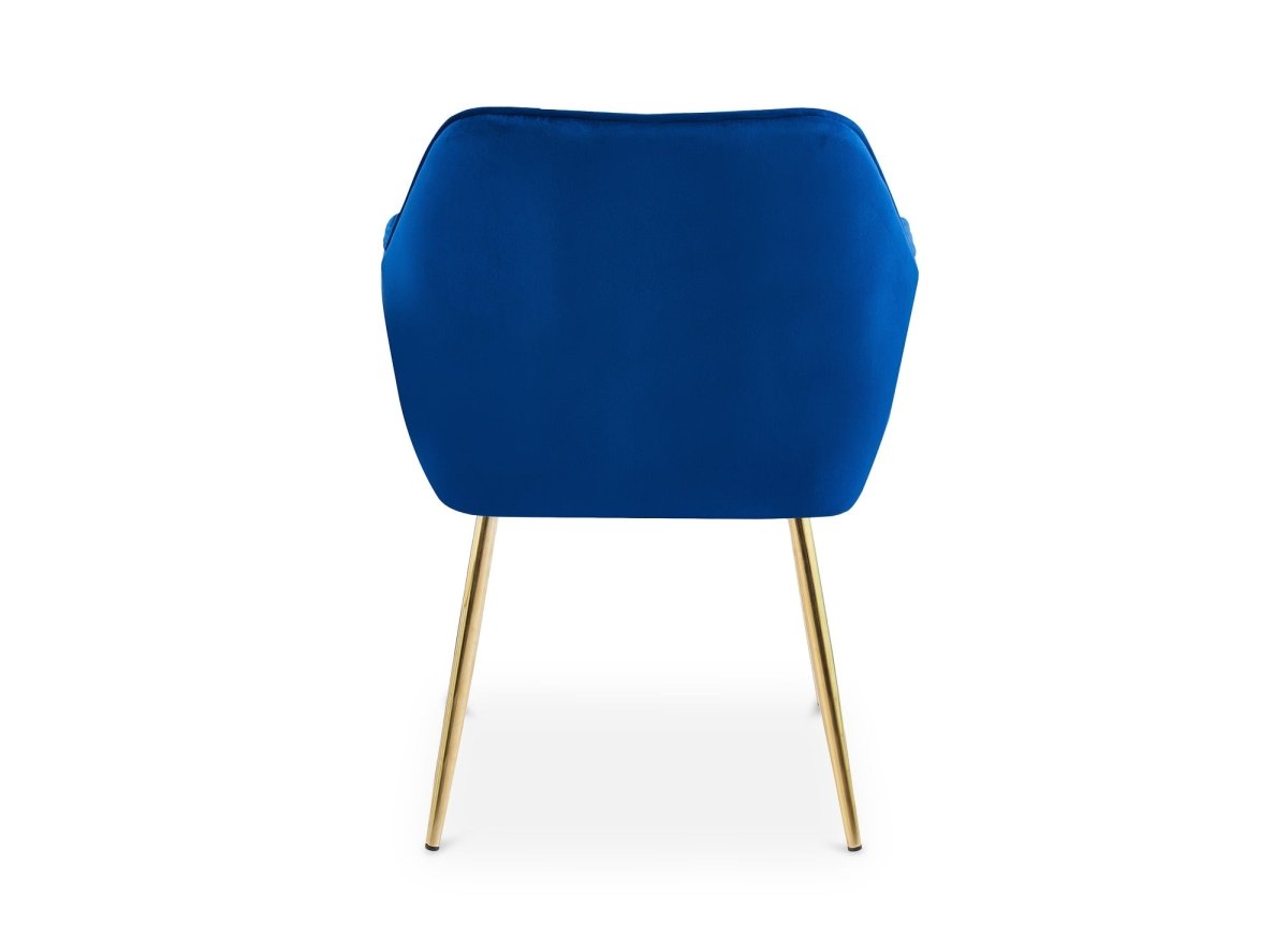 Lot de 2 chaises avec accoudoirs en velours bleu EDWIGE - DécoInParis