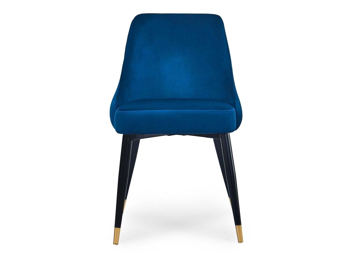 Lot de 2 chaises capitonnées en velours bleu DORINA - DécoInParis