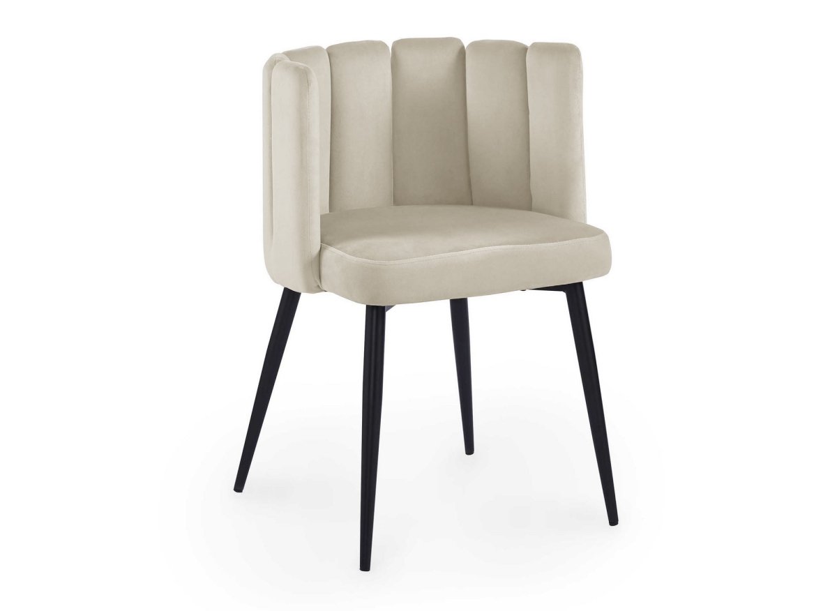Lot de 2 chaises design en velours beige DEBBY - DécoInParis
