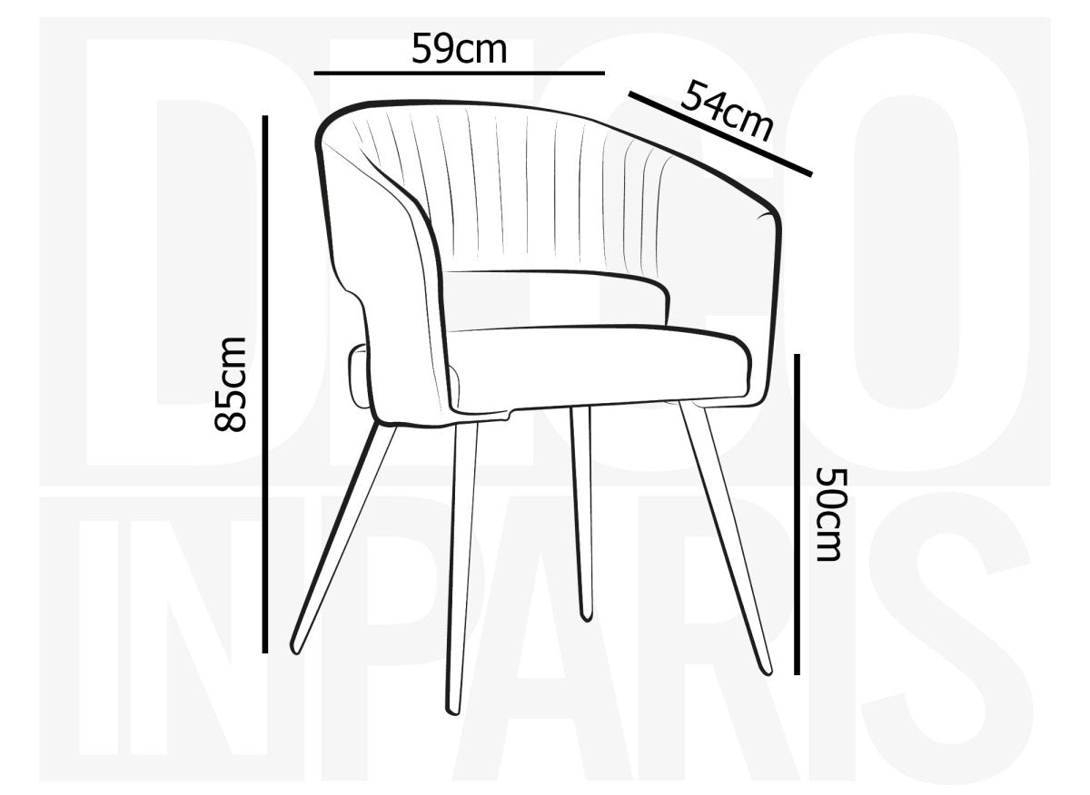 Lot de 2 chaises design en velours beige GLORIA - DécoInParis