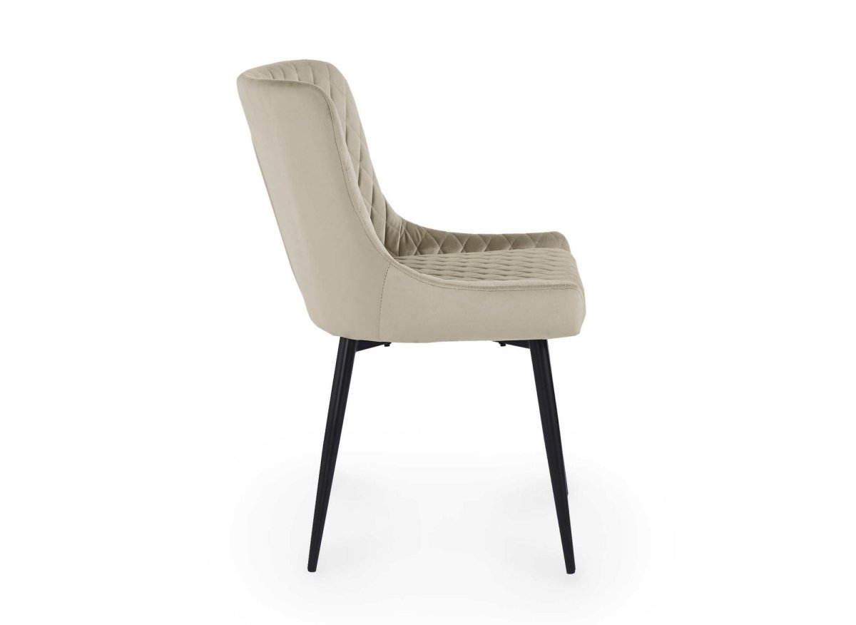 Lot de 2 chaises design en velours beige JENNY - DécoInParis