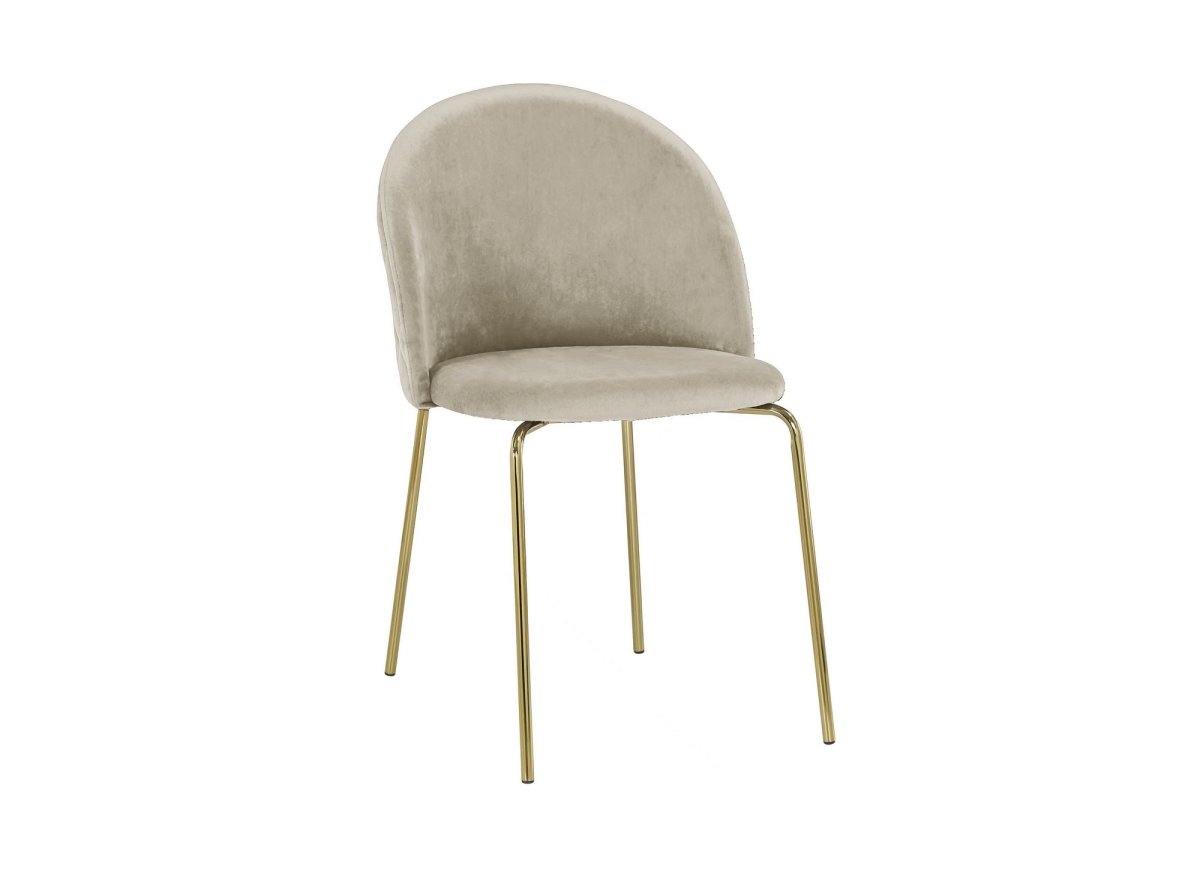 Lot de 2 chaises design en velours beige KENNETH - DécoInParis
