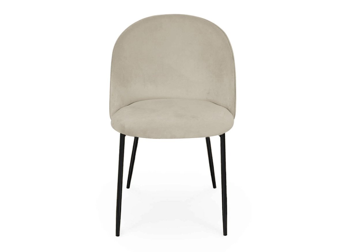 Lot de 2 chaises design en velours beige pieds noirs ARABEL - DécoInParis