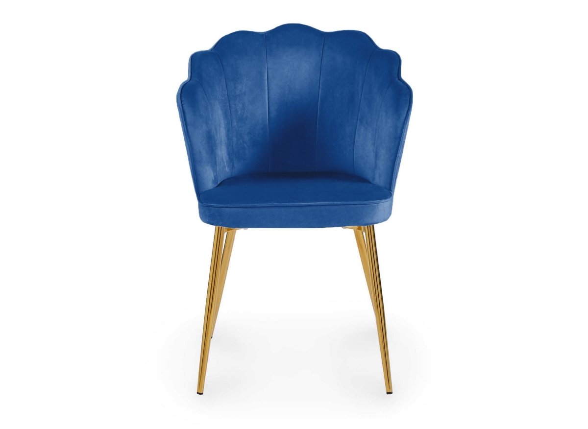 Lot de 2 chaises design en velours bleu GARANCE - DécoInParis