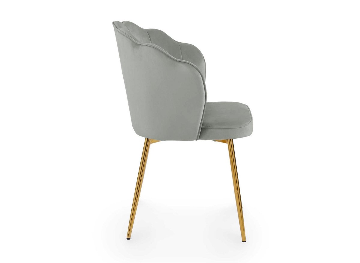 Lot de 2 chaises design en velours gris GARANCE - DécoInParis