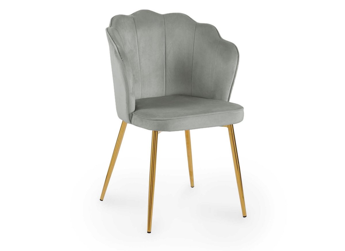 Lot de 2 chaises design en velours gris GARANCE - DécoInParis