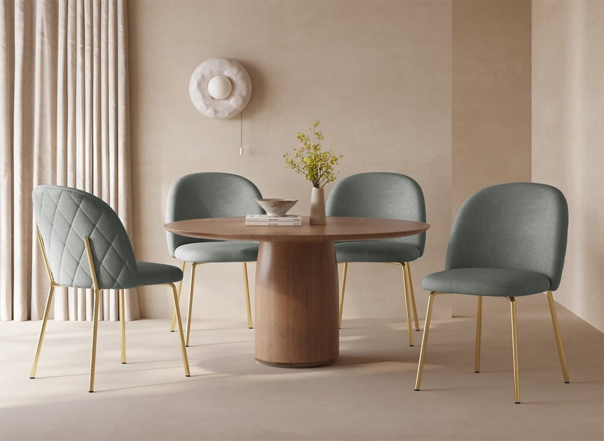 Lot de 2 chaises design en velours gris KENNETH - DécoInParis