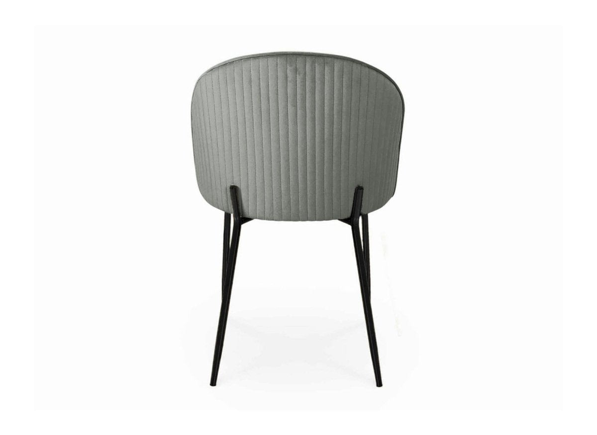 Lot de 2 chaises design en velours gris pieds noirs ARABEL - DécoInParis