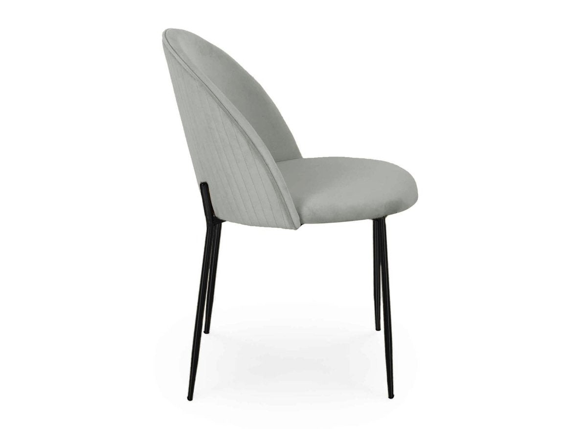 Lot de 2 chaises design en velours gris pieds noirs ARABEL - DécoInParis