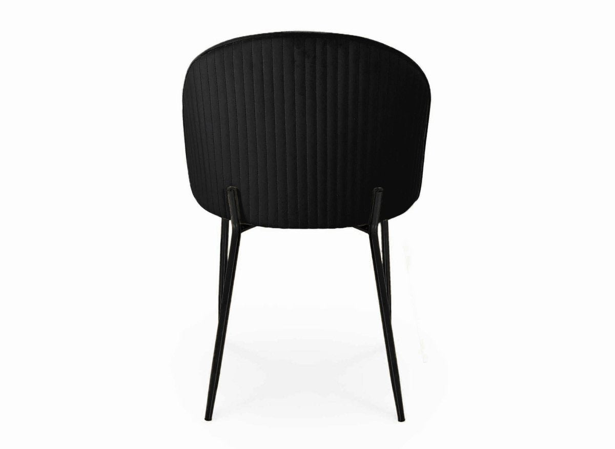 Lot de 2 chaises design en velours noir pieds noirs ARABEL - DécoInParis